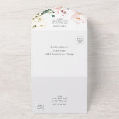 Boho Greeneryフローラフレーム結婚写真 オールインワン招待状 (外側)