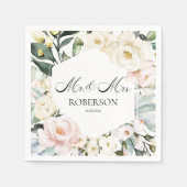 Boho Greeneryフローラフレ結婚ーム スタンダードカクテルナプキン (正面)