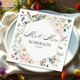 Boho Greeneryフローラフレ結婚ーム スタンダードカクテルナプキン