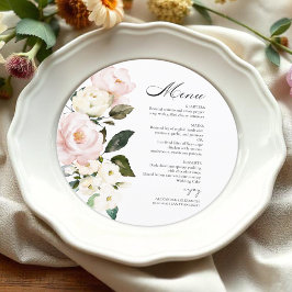 Boho Greeneryフローラ結婚のメニューカード メニュー