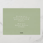 Boho Greeneryリース写真 箔シーズンカード (裏面)