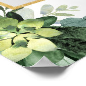 Boho greenery多肉性結婚の写真プロップ ポスター (角)