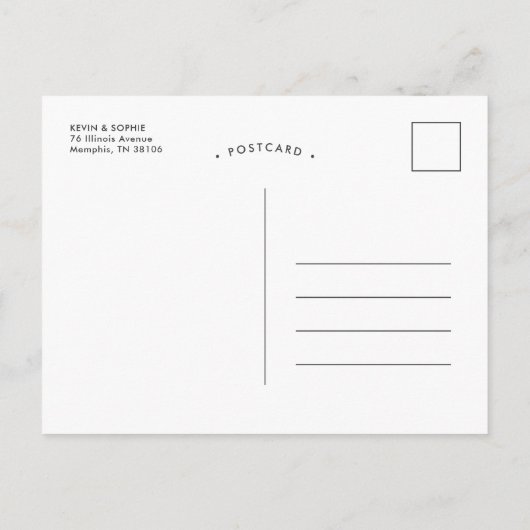 Boho Greenery日付モダンを保存 案内ポストカード (裏面)