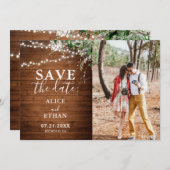 Boho Greenery書道Photo Save The Date セーブザデート (正面/裏面)