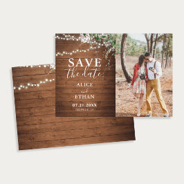Boho Greenery書道Photo Save The Date セーブザデート