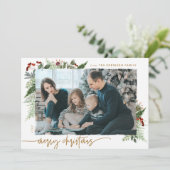 Boho Greenery素朴金ゴールドドライブラシ効果写真 シーズンカード (スタンド正面)