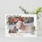 Boho Greenery素朴金ゴールドドライブラシ効果写真H シーズンカード (スタンド正面)