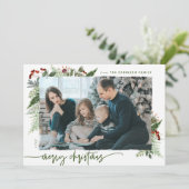 Boho Greenery素朴 Merry Christmas 1写真 シーズンカード (スタンド正面)