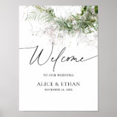 Boho Greenery葉Script Welcome結婚's ポスター (正面)