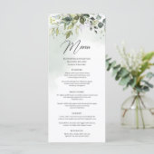 Boho greenery and gold eucalyptus wedding menu メニュー (スタンド正面)