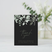 Boho Greenery Black Eucalyptus 結婚'Thank You サンキューカード (スタンド正面)