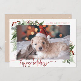 Boho Greenery Burgundy Beige自然写真 シーズンカード