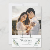 Boho Greenery Eucalyptus 4結婚枚 サンキューカード (正面)