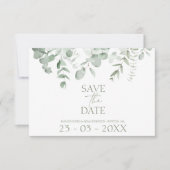 Boho Greenery Eucalyptus Wedding Save the Date (正面)