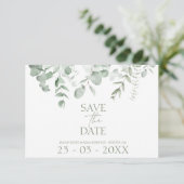 Boho Greenery Eucalyptus Wedding Save the Date (スタンド正面)