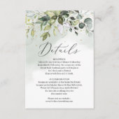 Boho greenery folaige leaves gold wedding details エンクロージャーカード (正面)