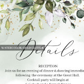 Boho greenery folaige leaves gold wedding details エンクロージャーカード