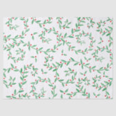 Boho Greenery Hollyと赤いベリーのクリスマス 薄葉紙 (正面)