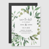 Boho Greenery Magnetic Save the Date (正面/裏面)