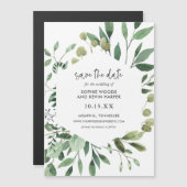 Boho Greenery Magnetic Save the Date (正面/裏面)