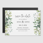 Boho Greenery Magnetic Save the Date (正面/裏面)