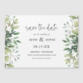 Boho Greenery Magnetic Save the Date (正面)