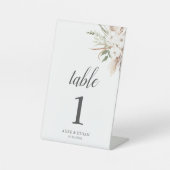 Boho Greenery Pampa Grass結婚のテーブル台座S 台座サイン (正面)
