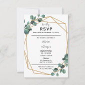 Boho Greenery RSVP Card Invitation (正面)