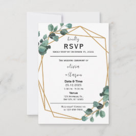 Boho Greenery RSVP Card Invitation