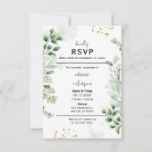 Boho Greenery RSVP Card Invitation (正面)