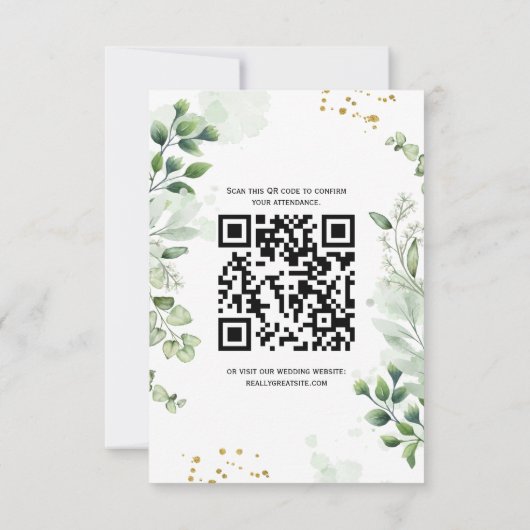 Boho Greenery RSVP Card Invitation (裏面)