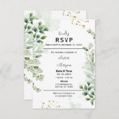 Boho Greenery RSVP Card Invitation (正面/裏面)