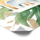 Boho Greenery Safariベビーシャワー歓迎サイン ポスター (角)