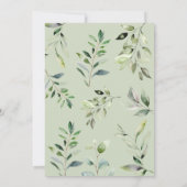 Boho Greenery Woodland Animals赤ちゃんシャワー森 招待状 (裏面)