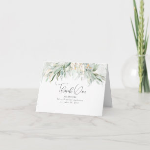 Boho Greenery's 結婚 Thank You(ボホ·グリーンリーの感謝) サンキューカード