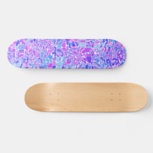 Boho Groovyトリップ(幻覚体験)のような抽象芸術カラフルブロモザイク スケートボード (横)