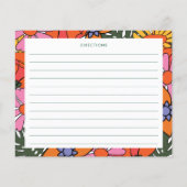 Boho Groovyフローラシャワーパーソナライズされたレシピカード (裏面)