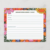 Boho Groovyフローラシャワーパーソナライズされたレシピカード (正面)