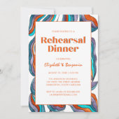 Boho Groovyレトロ写真結婚のリハーサルディナー 招待状 (正面)
