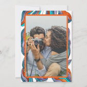 Boho Groovyレトロ写真結婚のリハーサルディナー 招待状 (裏面)