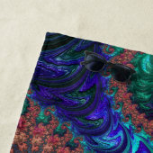 Boho Groovy宝石トーンカラフル抽象芸術フラクタル ビーチタオル (インサイチュ)