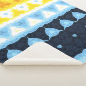 Boho Groovy幾何学的抽象芸術AroAceプライドフラグ シェルパブランケット (3/4)