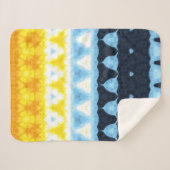 Boho Groovy幾何学的抽象芸術AroAceプライドフラグ シェルパブランケット (正面(横))