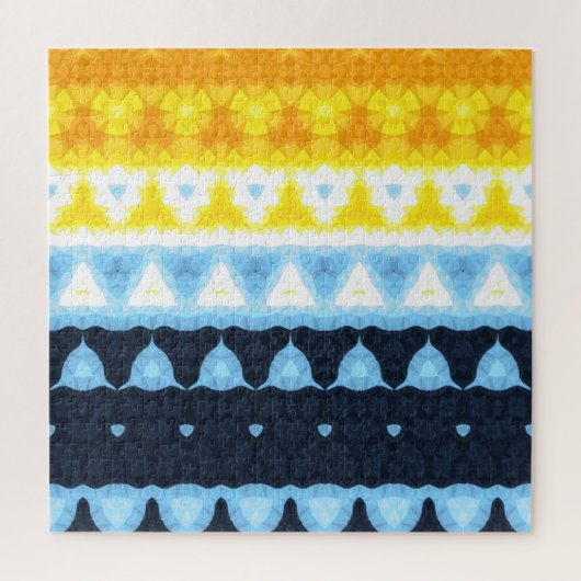 Boho Groovy幾何学的抽象芸術AroAceプライドフラグ ジグソーパズル (縦)