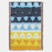 Boho Groovy幾何学的抽象芸術AroAceプライドフラグ スローブランケット (正面縦)