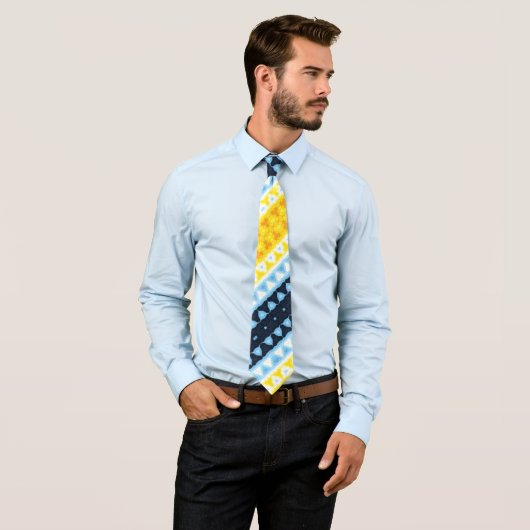 Boho Groovy幾何学的抽象芸術AroAceプライドフラグ ネクタイ (インサイチュ)