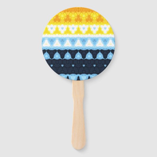 Boho Groovy幾何学的抽象芸術AroAceプライドフラグ ハンドファン (裏面)