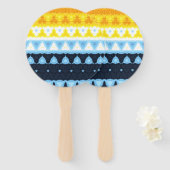 Boho Groovy幾何学的抽象芸術AroAceプライドフラグ ハンドファン (正面&裏面)