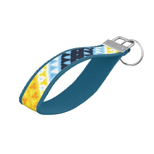 Boho Groovy幾何学的抽象芸術AroAceプライドフラグ リストバンドキーホルダー (アングル上)