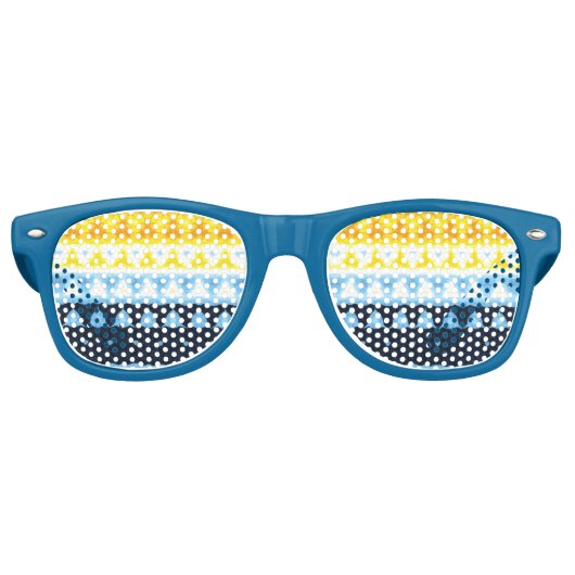 Boho Groovy幾何学的抽象芸術AroAceプライドフラグ レトロサングラス (正面)